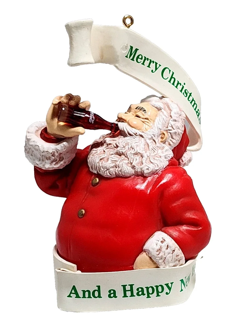 Coca-Cola Santa Merry Christmas Ornament Vintage Holiday Collectible Décor